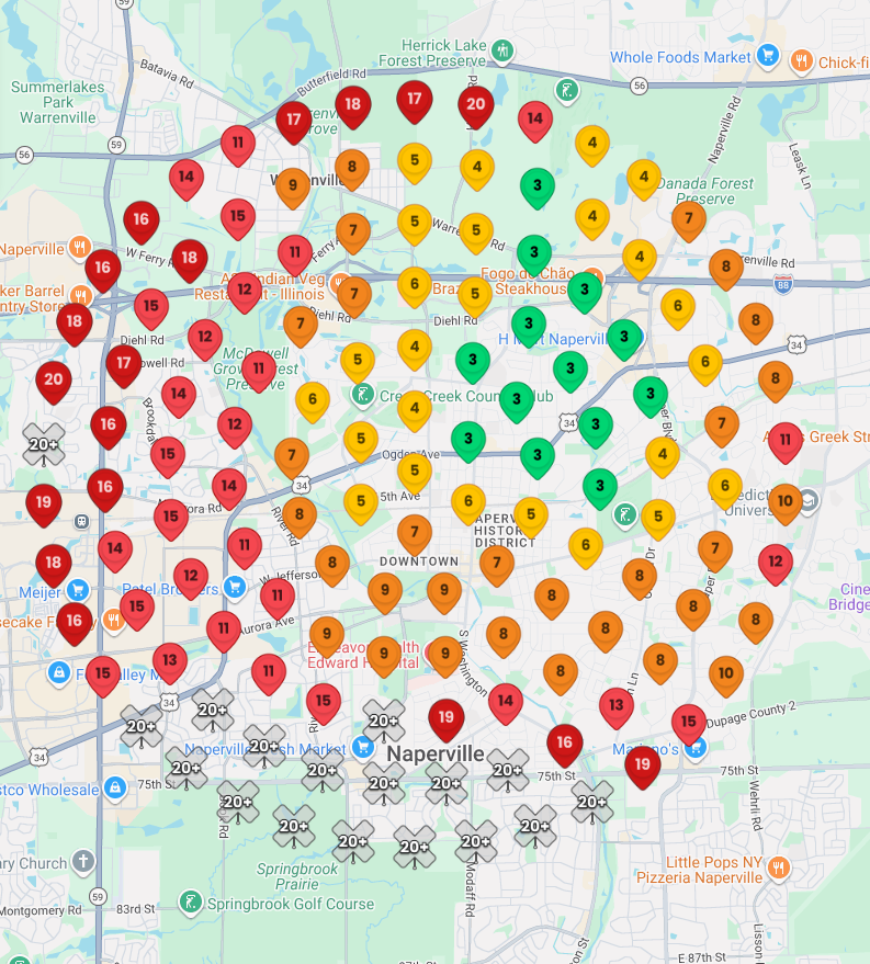 Electrician local map rankings before Growth Partners