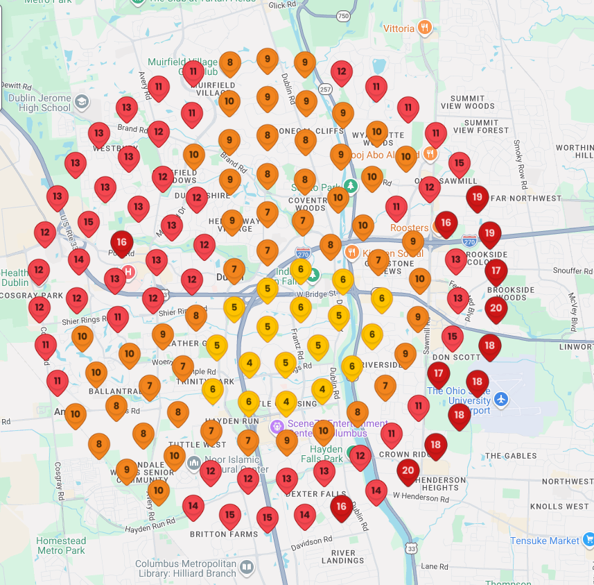 Dentist local map rankings before Growth Partners