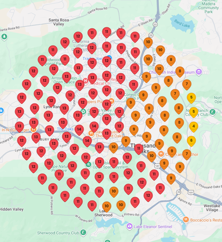 Med Spa local map rankings before Growth Partners