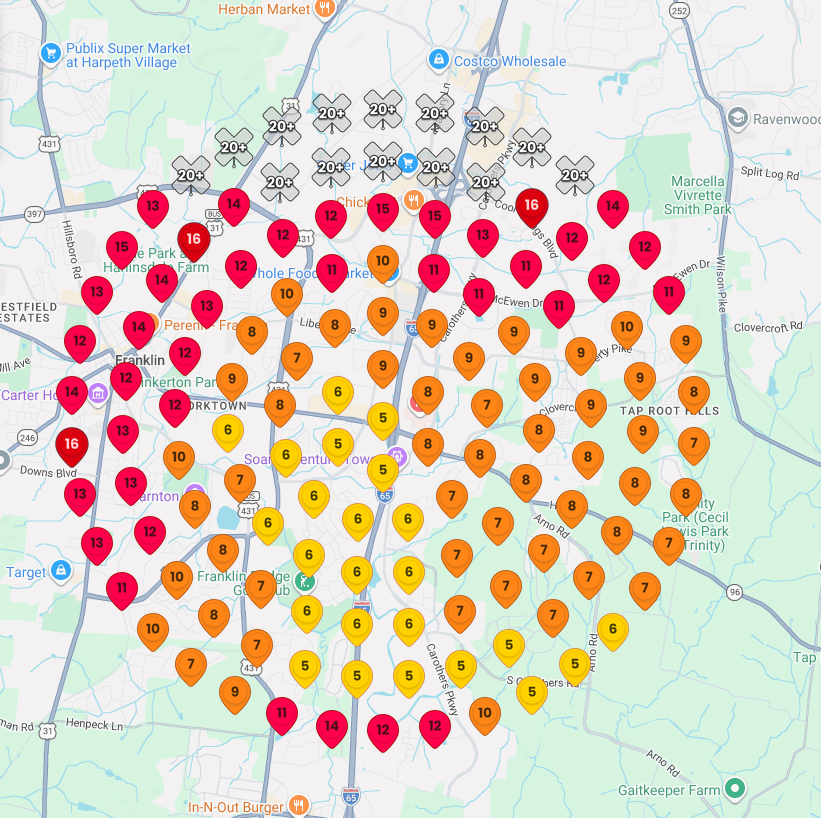Remodeling Company local map rankings before Growth Partners