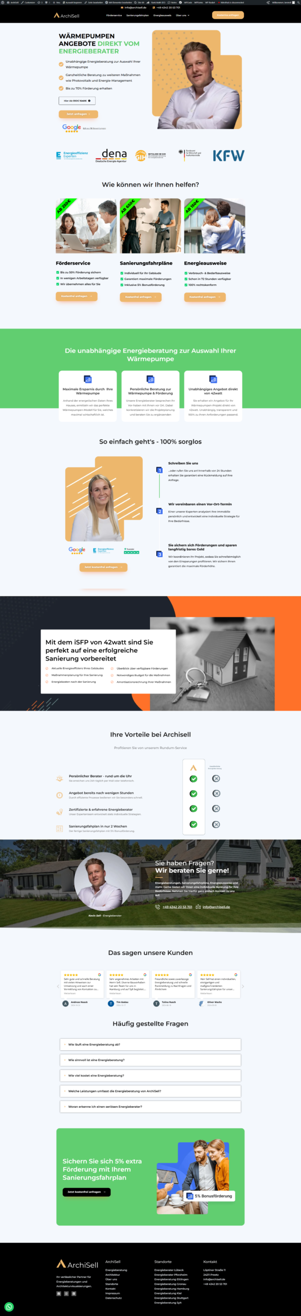 Custom website designed by Growth Partners &mdash; full-page screenshot, project 05