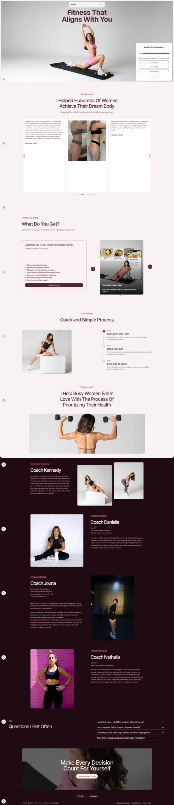 Custom website designed by Growth Partners &mdash; full-page screenshot, project 06