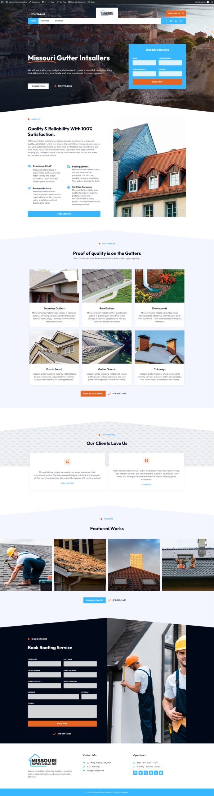 Custom website designed by Growth Partners &mdash; full-page screenshot, project 08