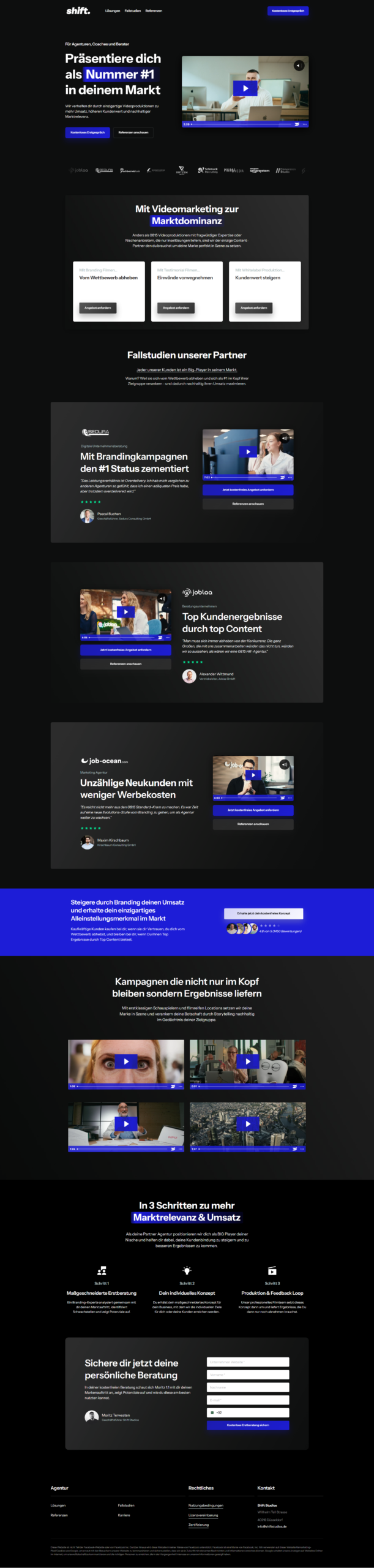 Custom website designed by Growth Partners &mdash; full-page screenshot, project 02