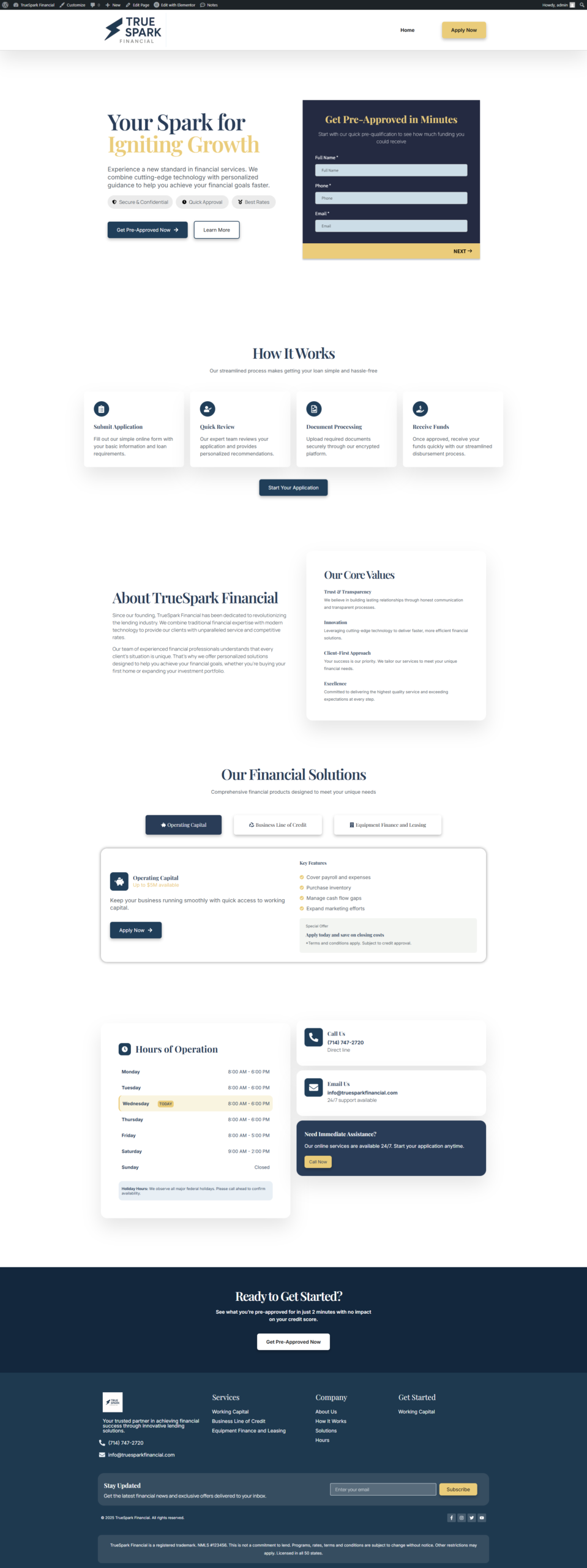 Custom website designed by Growth Partners &mdash; full-page screenshot, project 17
