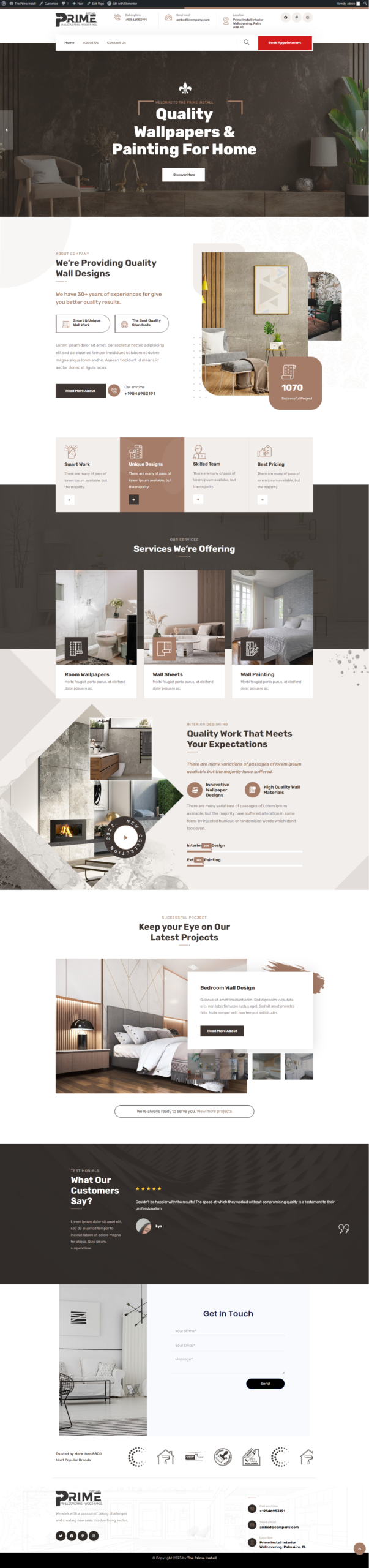 Custom website designed by Growth Partners &mdash; full-page screenshot, project 12